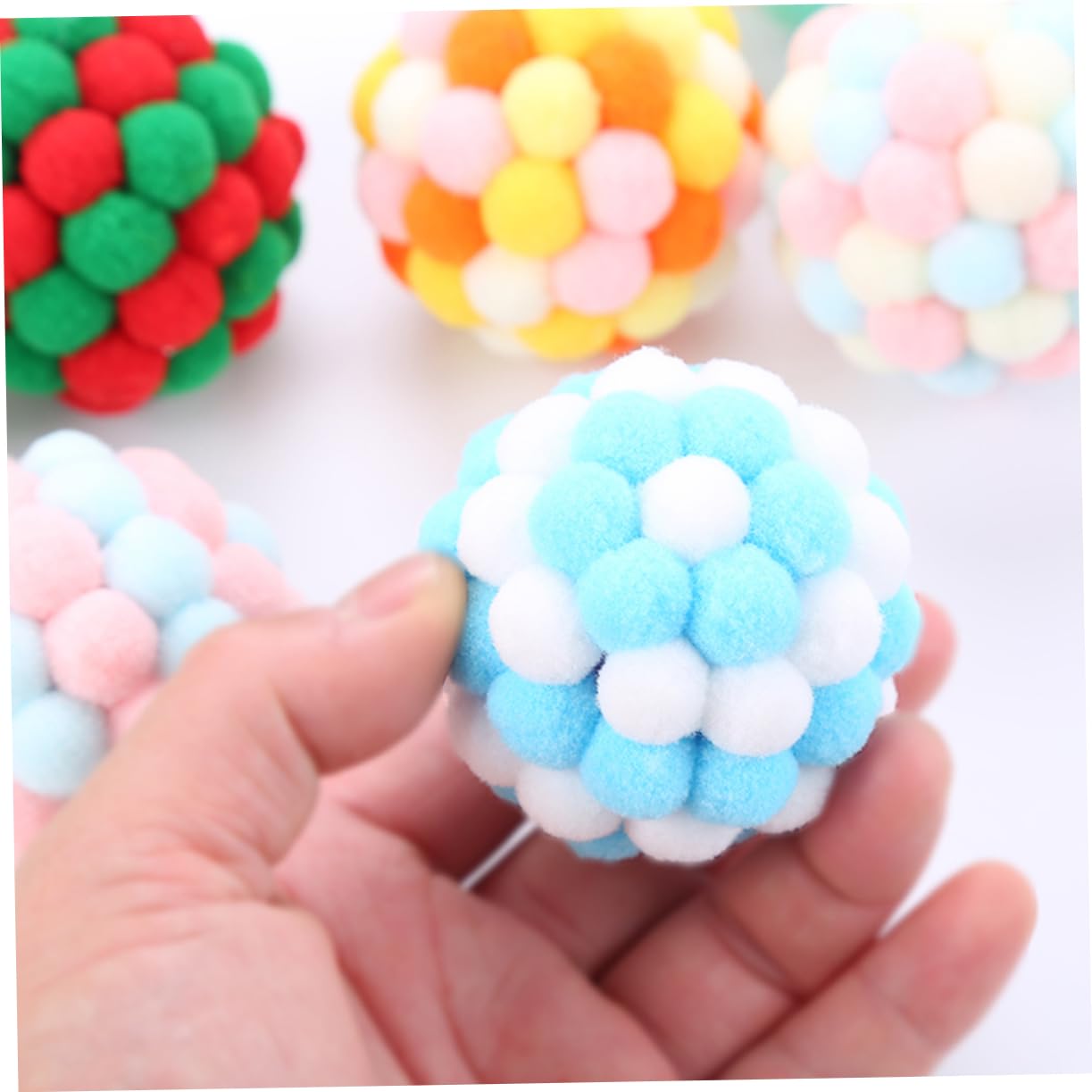 POPETPOP 15 STK Pom Pom Katzenspielzeug Katzenbälle Aus Schaumstoff Katzen-Teaser-Spielzeug Katze Spielt Katzengarn Kratzspielzeug Für Katzen Katzenfänger Spielzeug Falten Katzenkratzer