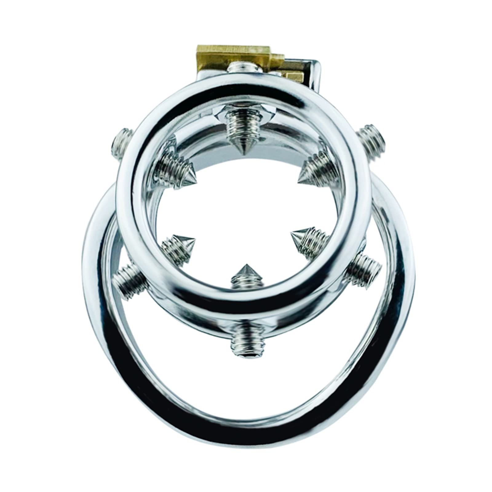 Coupe De Chasteté La Plus Récente avec 6 Vis À 6 Épiches, Conception Ouverte en Acier Inoxydable, A/B Deux Styles De Bague Cage Cage, Fétiche SM Bondage Jouets Sexuels pour Hommes Extrêmes,45mm,B