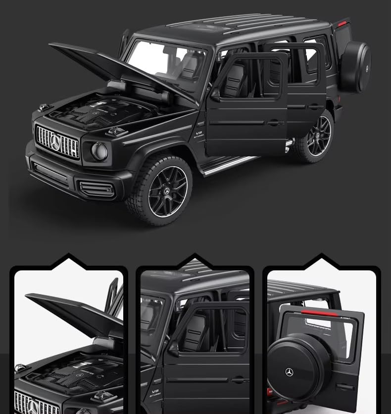 Image of Diecast Mercedes AMG G63 G-Wagon Toy Car - 1:32 Scale Alloy Car with Light & Sound, Pull-Back Off-Road SUV Toy for Kids Collectors, Gift for Boys & Enthusiasts (Color As Per Stock)
