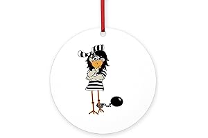 Facebook Jail Ornament 2022 | CafePress Female Jail Bird Round 4" MDF Holiday Ornament