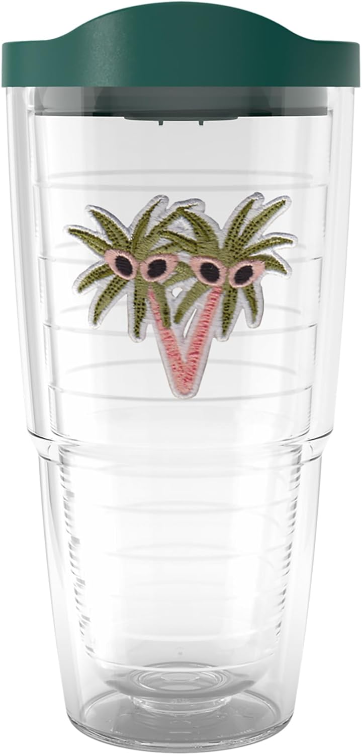 Tervis Bouffants and Broken Hearts Peeping Palm Parade Made in USA Double Walled Insulated Tumbler Travel Cup Keeps Drinks Cold & Hot, 24oz, Classic