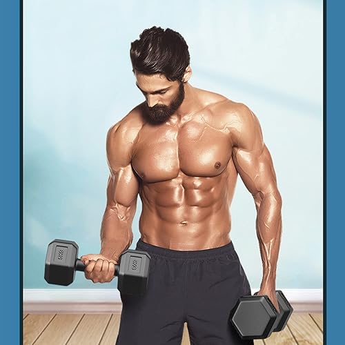 Miniatura 7 de YQJY Juego de mancuernas hexagonales de pesas para el hogar, juego de pesas de hierro fundido, equipo de fitness, gimnasio, entrenamiento de fuerza,
