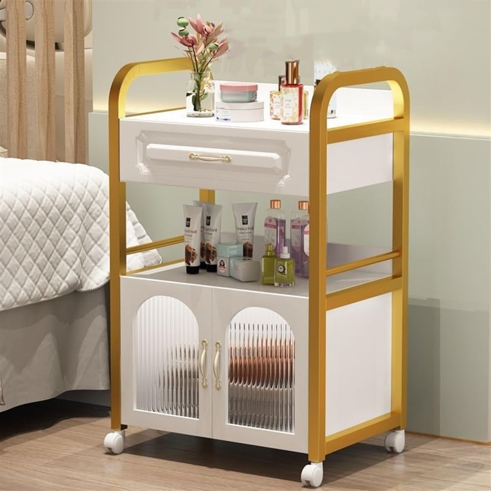 Carrello Del Carrello Del Salone Di Bellezza, Elegante Workstation Estetista, Carrello Estetista Con Ruote, Carrello Del Carrello Salone Professionale Di Grande Capacità,D'oro
