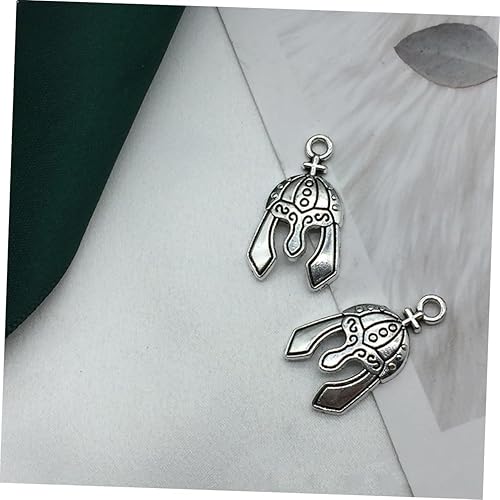 Miniatura 6 de 20 dijes colgantes para casco de caballero, aleación de plata antigua, accesorios para hacer joyas, pulseras, llaveros y proyectos de cosplay