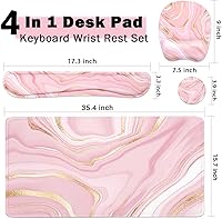 Vista 3 de Reposamuñecas para teclado y mouse grande, alfombrilla de mouse con soporte de muñeca para computadora, almohadilla de teclado de espuma