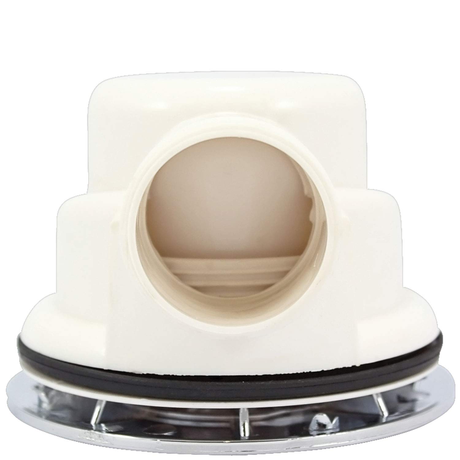 Desagüe de ducha de plástico cromado con espiga adaptadora y tubo de vapor - 85 mm