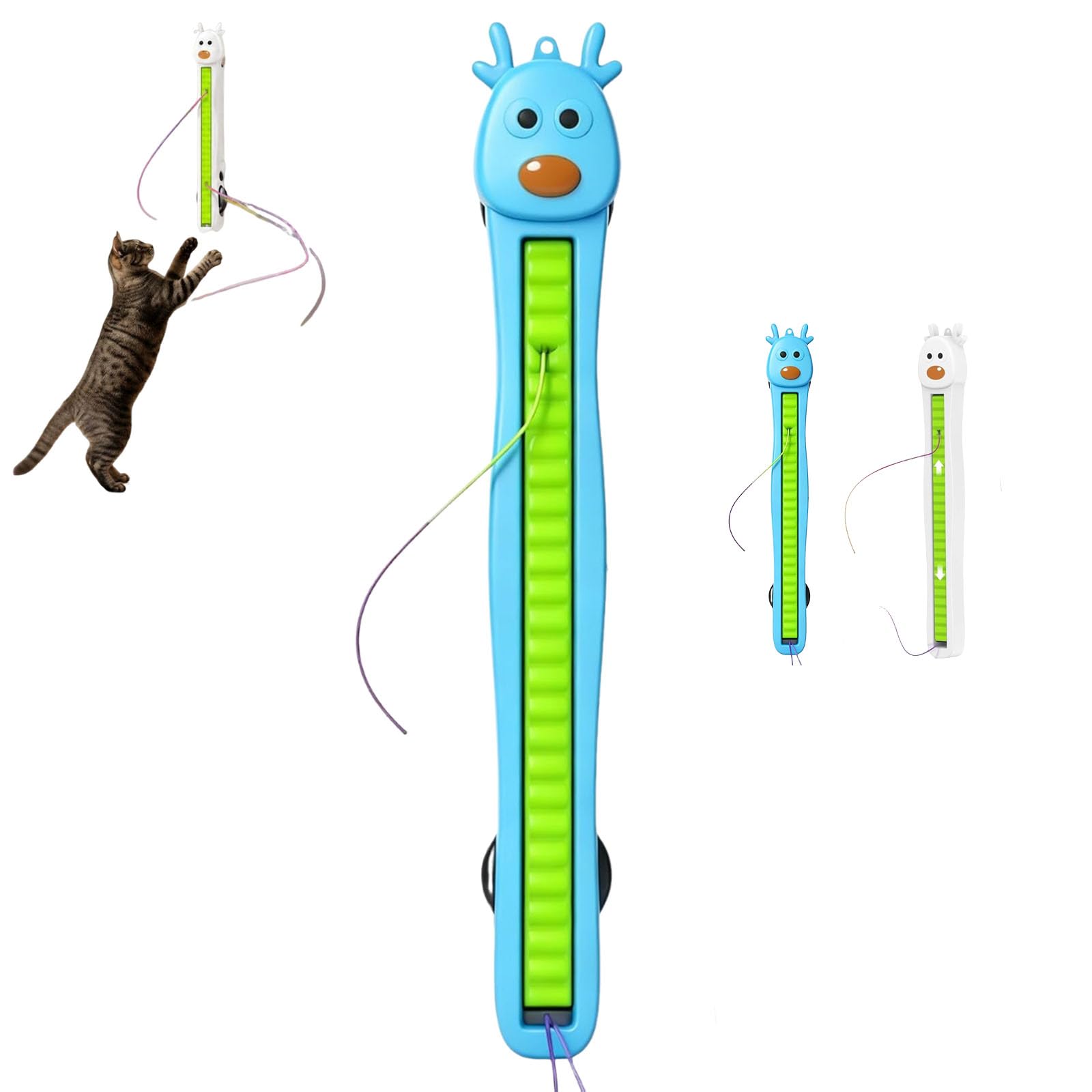 Générique Jouet pour Chat à Corde Volante à Mouvement Automatique, Jouet Interactif éLectrique Automatique pour Chat, Rechargeables Coin, Appartement, Aire de Jeu, Maison, Cuisine, Chambre (Bleu)