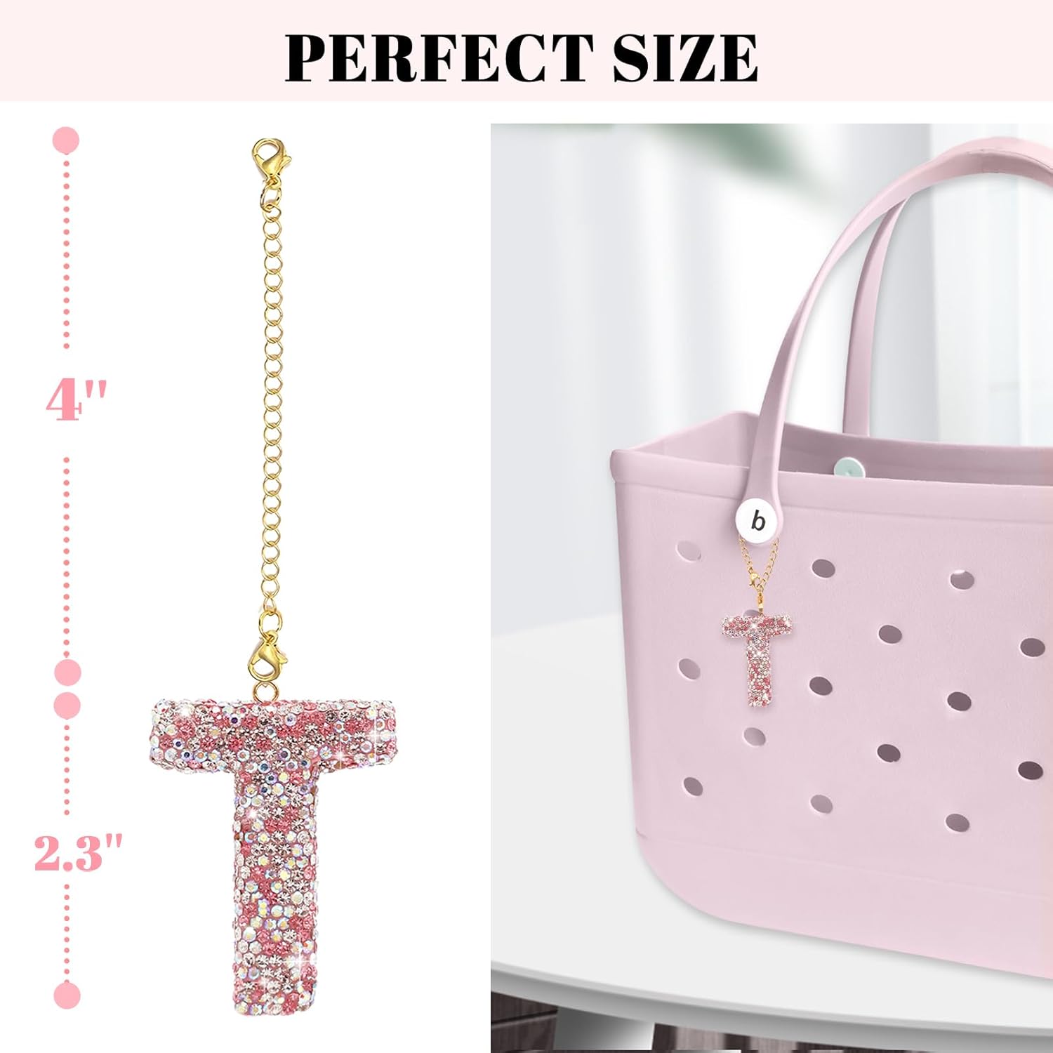 Bag Charms for Bogg Bag Accessories, bogg bag accessories charm for Women Girls, personalized letters Decorative for Bitty Bogg Bag Handbags Beach Totes bags - Image 4