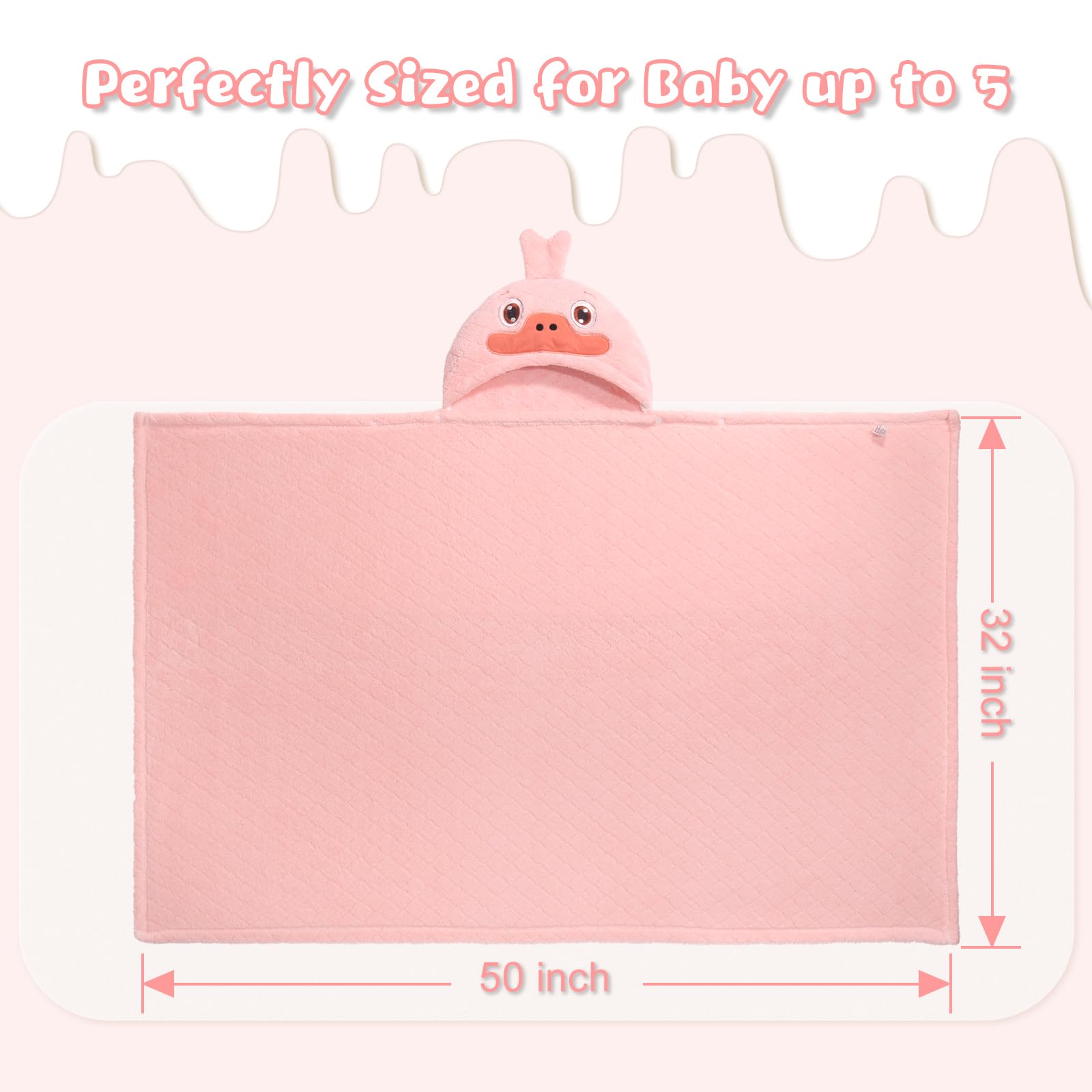 Toallas con capucha para niños pequeños, toallas con capucha de animales suaves y absorbentes para niños pequeños, paquete de 2 toallas de baño grandes de 50 x 32 pulgadas, toallas de baño