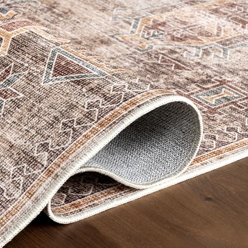 nuLOOM 9' x 12' Machine Washable Area Rug with Waterproof Spill Proof Surface, Non Slip Backing and Stain Resistant for Living Room, Bedroom, Kitchen, Dining Room, Philomena Sage Green