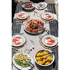 Goldenrabbitenamelwaresetof2125chargerslobster Urban Country Home Decor Golden rabbit enamelware set of 2 125 chargers lobster urban country home decor