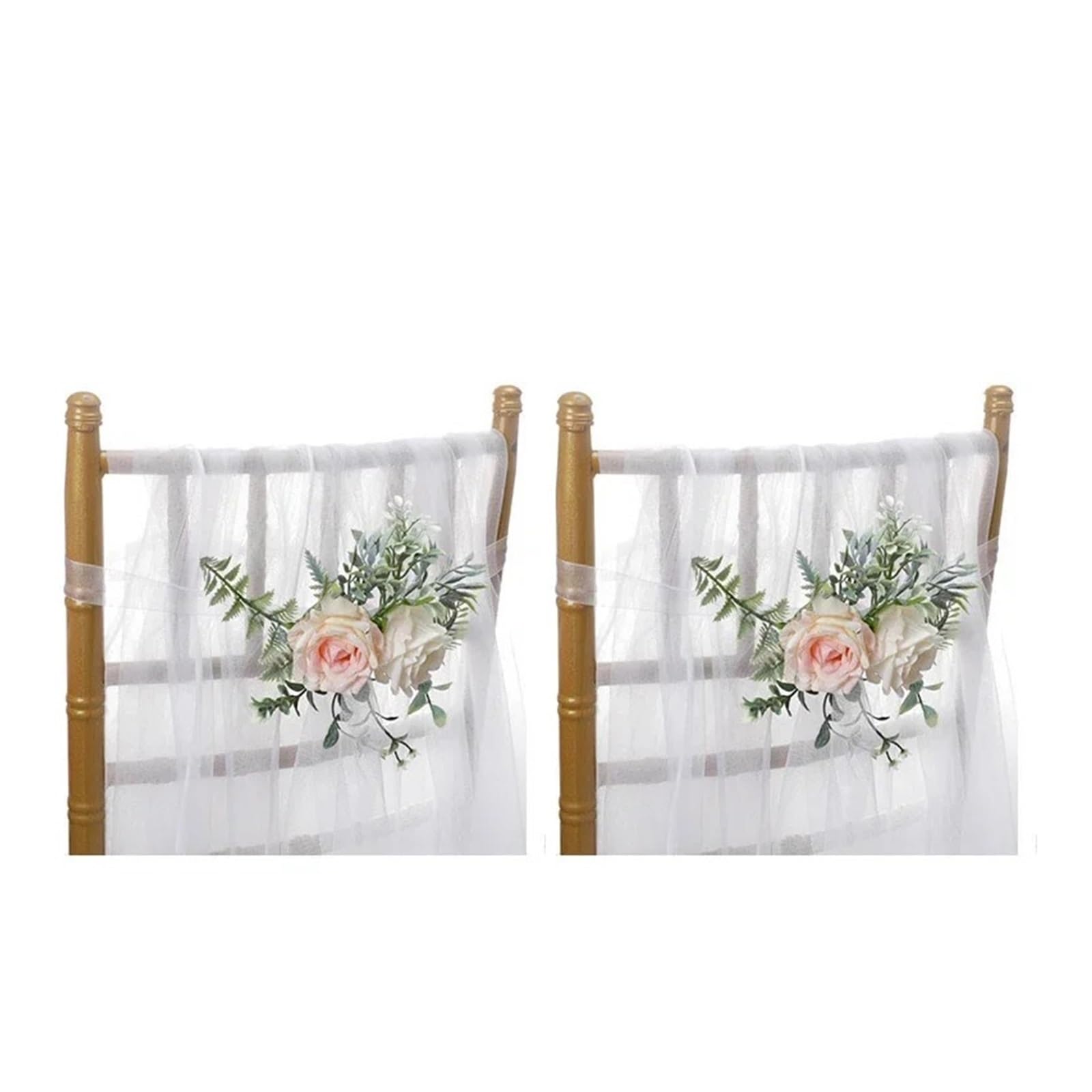 DSFIHJO Artificial Flower Vine 2Pcs Artificial Wedding Arch Flowers Kit Garlands Silk Peony Flower Swag Welcome Sign Floral For Ceremony Party(2Pcs chair flower)