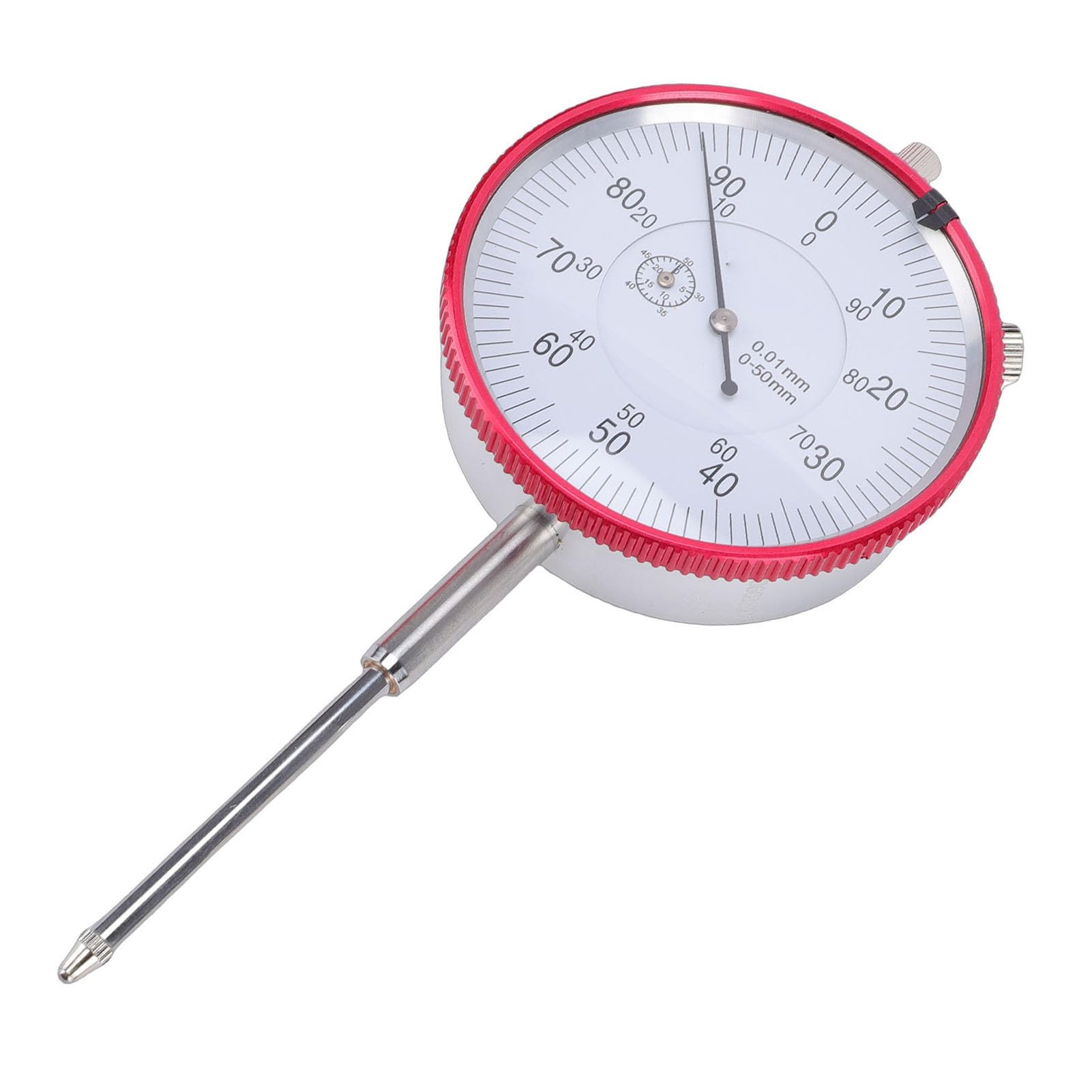 Präzisions-Zeiger-Messuhr, Verriegelter, 0-50 mm Messbereich mit 0,01 mm Genauigkeit, Rostfreie Edelstahl Ausführung für Werkstatt und Maschinenbau
