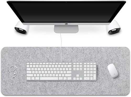 Alfombrilla de mouse extendida para juegos, base de goma antideslizante con paño de fieltro suave, alfombrilla ergonómica gruesa para teclado para