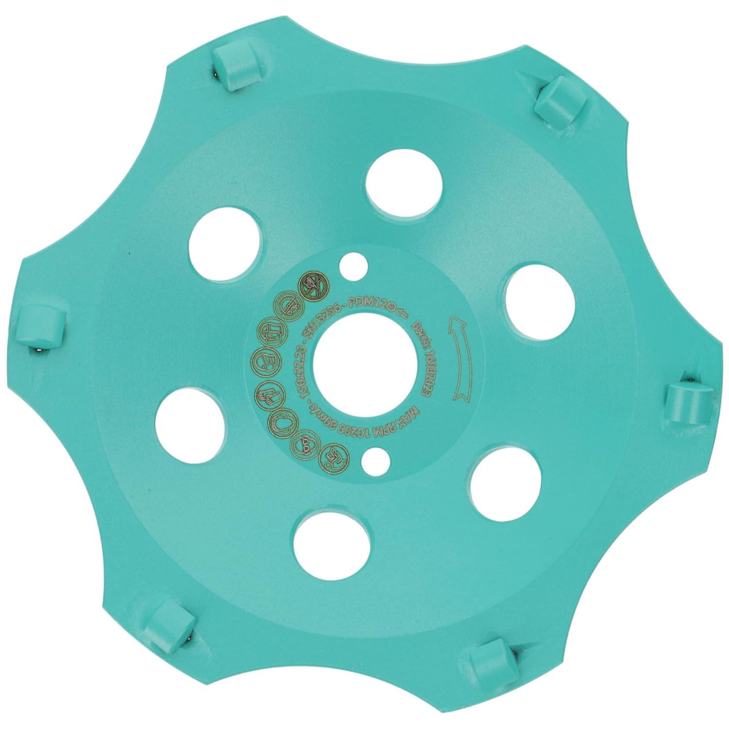 PRODIAMANT PKD, profesjonalna diamentowa tarcza szlifierska 150 mm x 22,23 mm, 6 segmentów PCD, do betonu, jastrychu, powłok, kleju i tynku