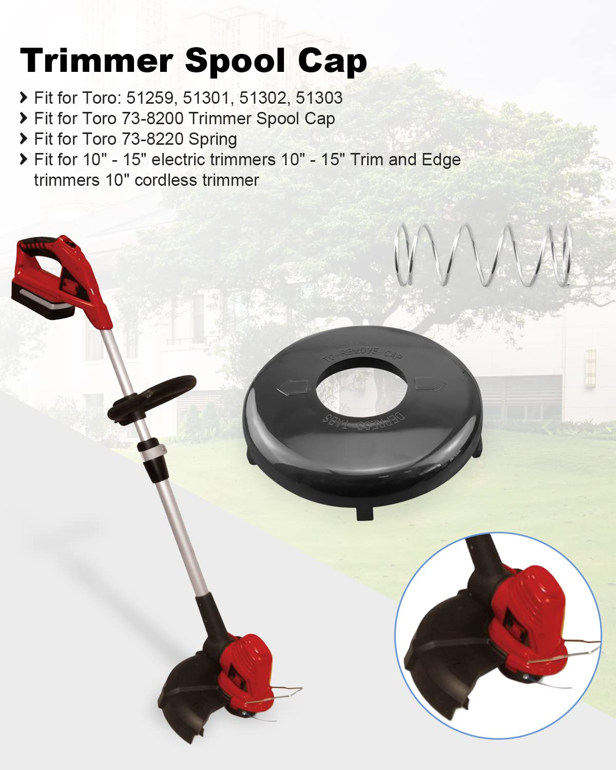 NTSUMI Ersatz-Spulenkappe & Feder Für Toro Rasentrimmer – Passend Für 25,4-38,1 Cm Modelle
