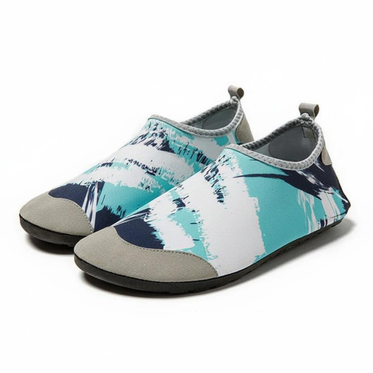 Breathable Quick-Dry Wading Shoes Foldable Non-Slip Beach Shoes Quick-Dry Water Socks for Men, Women, Kids, Snorkeling, 43-44, Green White Graffiti-image-1