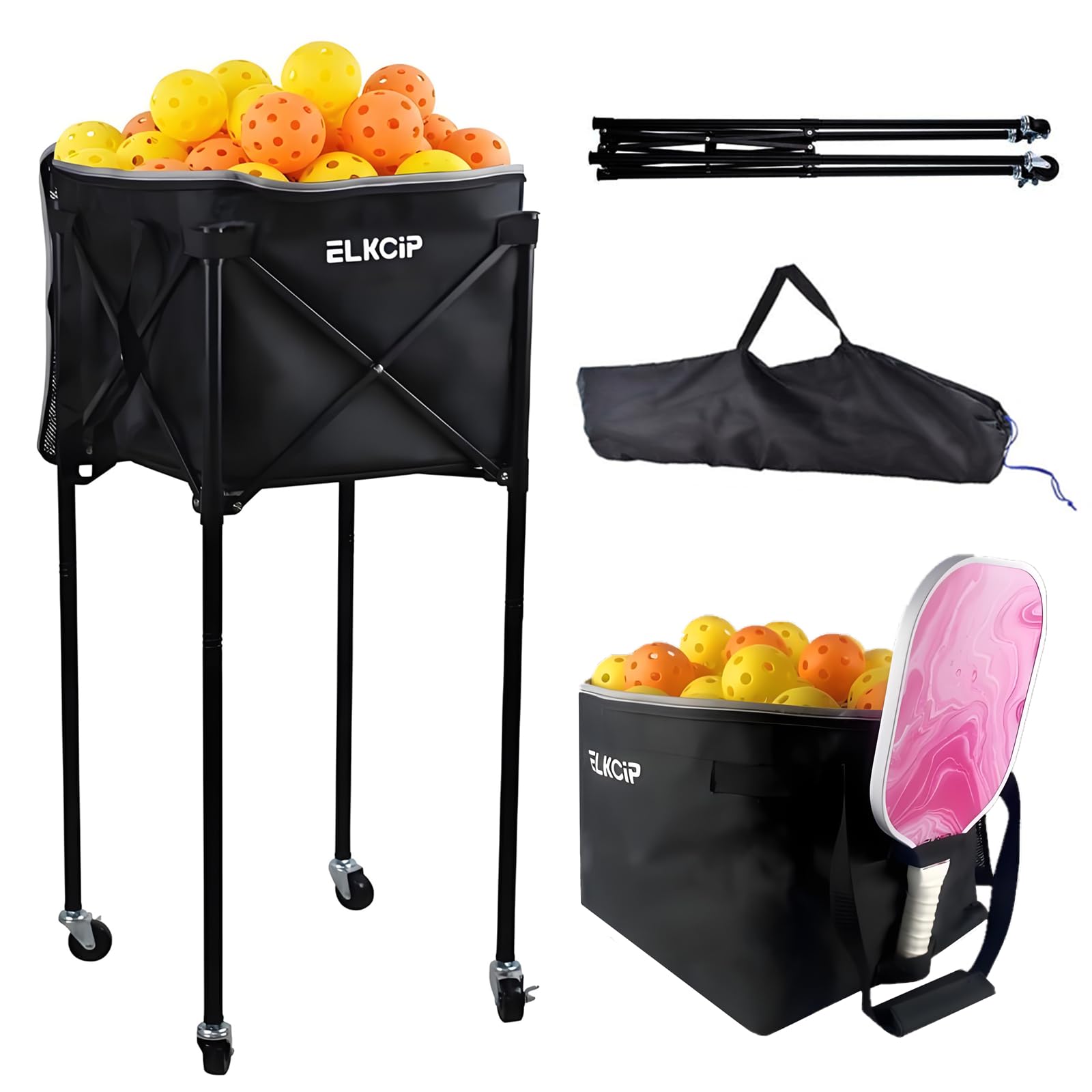 Tennis Ball Hopper Portable Pickleball Basket