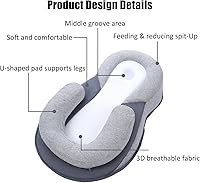 Vista 4 de Almohada de cuña para bebé recién nacido, tumbona de lactancia de cuña ajustable perfecta para reducir la saliva