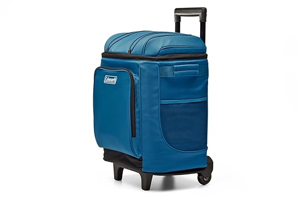 Coleman 42-Can Soft Rolling Cooler with Wheels, Leak-Proof Portable Insulated Chiller with 12+ Hour Ice Retention, Made with Recycled Materials