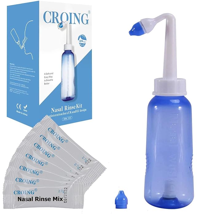 Buy Croing Neti Pot 300 ML with 80 Nasal Wash Salt Packets Sinus Rinse