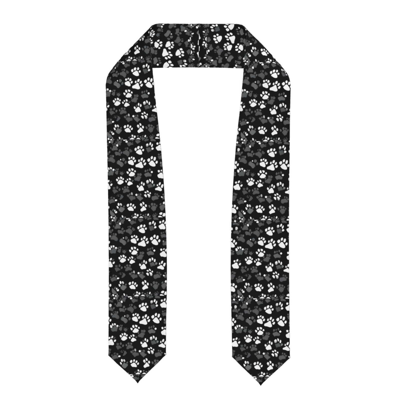 Black and white Paw Print Premium Quality Graduation Stole Colorful Stole for Adult Length 72
