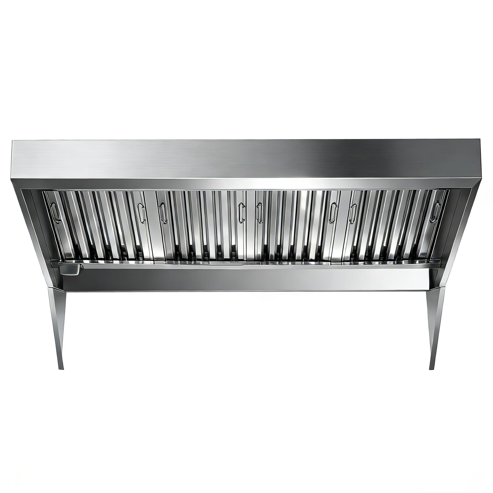 Garvee 8FT Commercial Exhaust Hood, 201 Stainless Steel Rust Resistant Vent Hood with 4 Detachable U-Shaped Oil Filter Mesh, Commercial Grade for Kitchen/Restaurant/Food Truck/Concession Stand