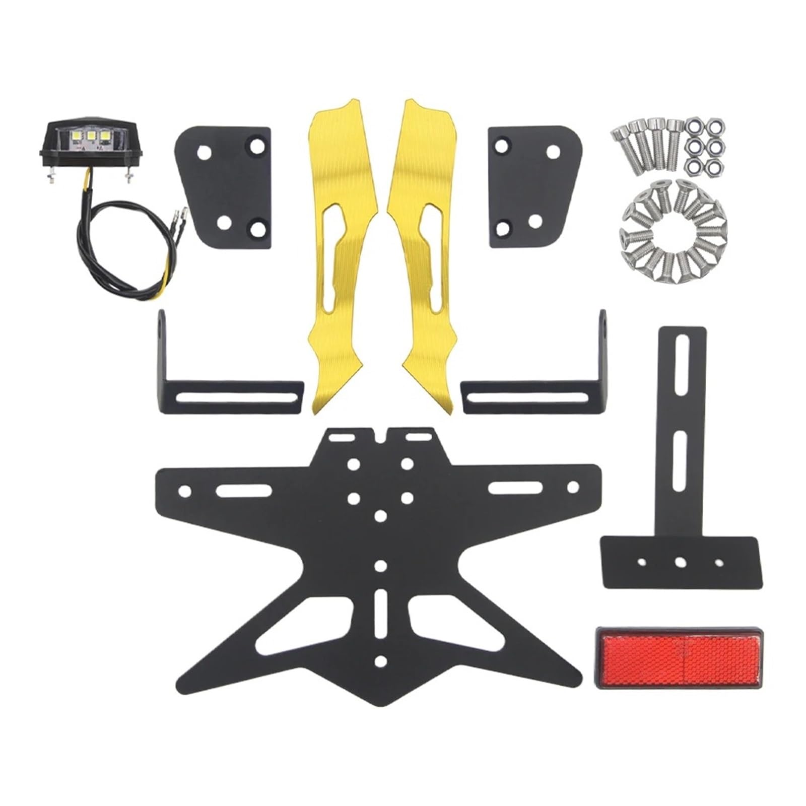 Per TMAX530 DX/SX/560 2017-2021 Staffa Porta Targa Moto Moto Supporto Targa | Kit eliminatore parafango posteriore ordinato(Yellow)