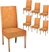 Vista 168 de TOMWISH Fundas para Sillas De Comedor 6, Fundas para sillas de comedor, pintura de arte abstracto, funda extraíble elástica de elastano para silla