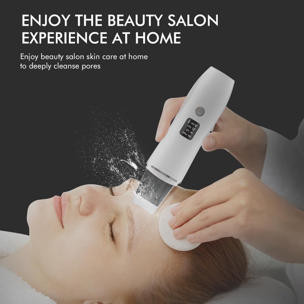 Ultrasonic Skin Scrubber, USB Rechargeable Facial Spatula Blackhead Remover with 4 Modes, Pore Cleaner and Wrinkle Remover - Image 4