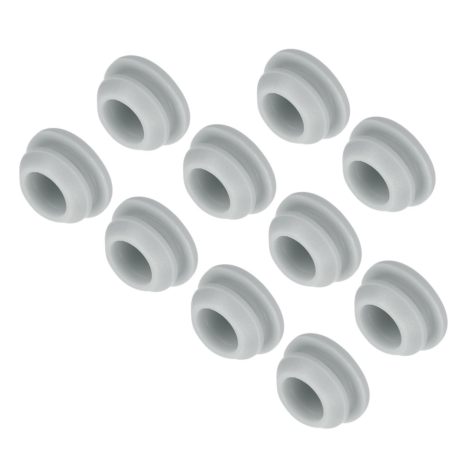 MECCANIXITY 10pcs Silicone Snap in Locking Hole Plugs,10.5mm/0.4 Inch Mounting Diameter Narrow Groove Width 2mm Panel Seal Cover Round for Kitchen Bulkheads Waterproof Sealing Plugs Grey