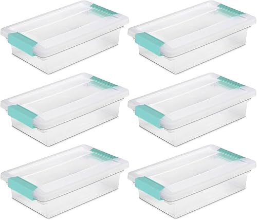 MIKMAX Caja de clip pequeña para Sterilite, contenedor de almacenamiento transparente con tapa de cierre, paquete de 6 nuevos OEM genuinos
