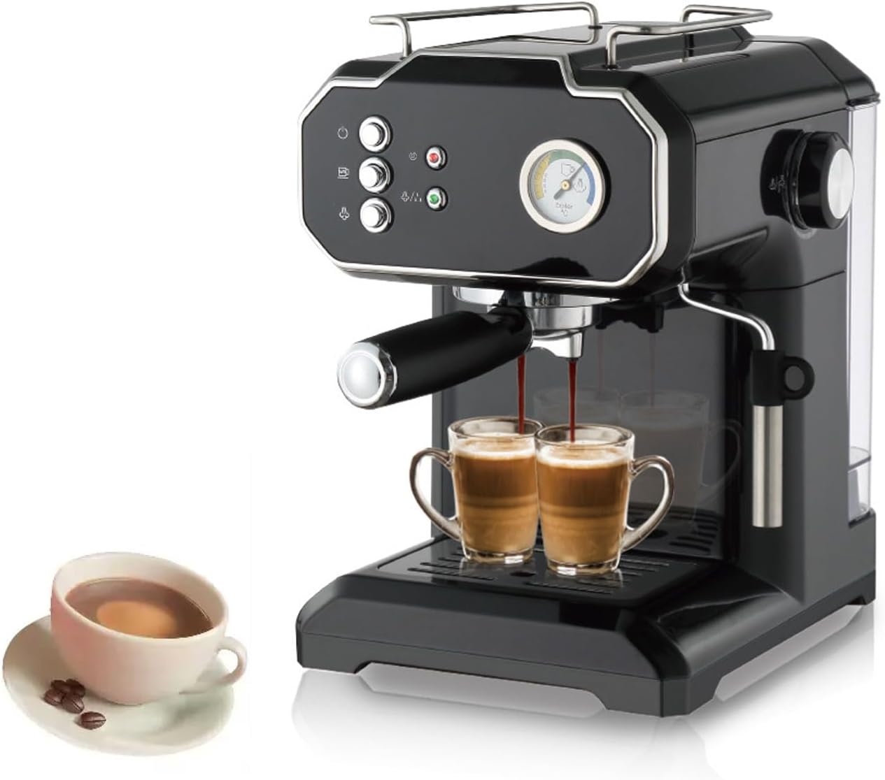 Cafetera Automática de Espresso 1.5L con Espumador de Leche y 15 Bar
