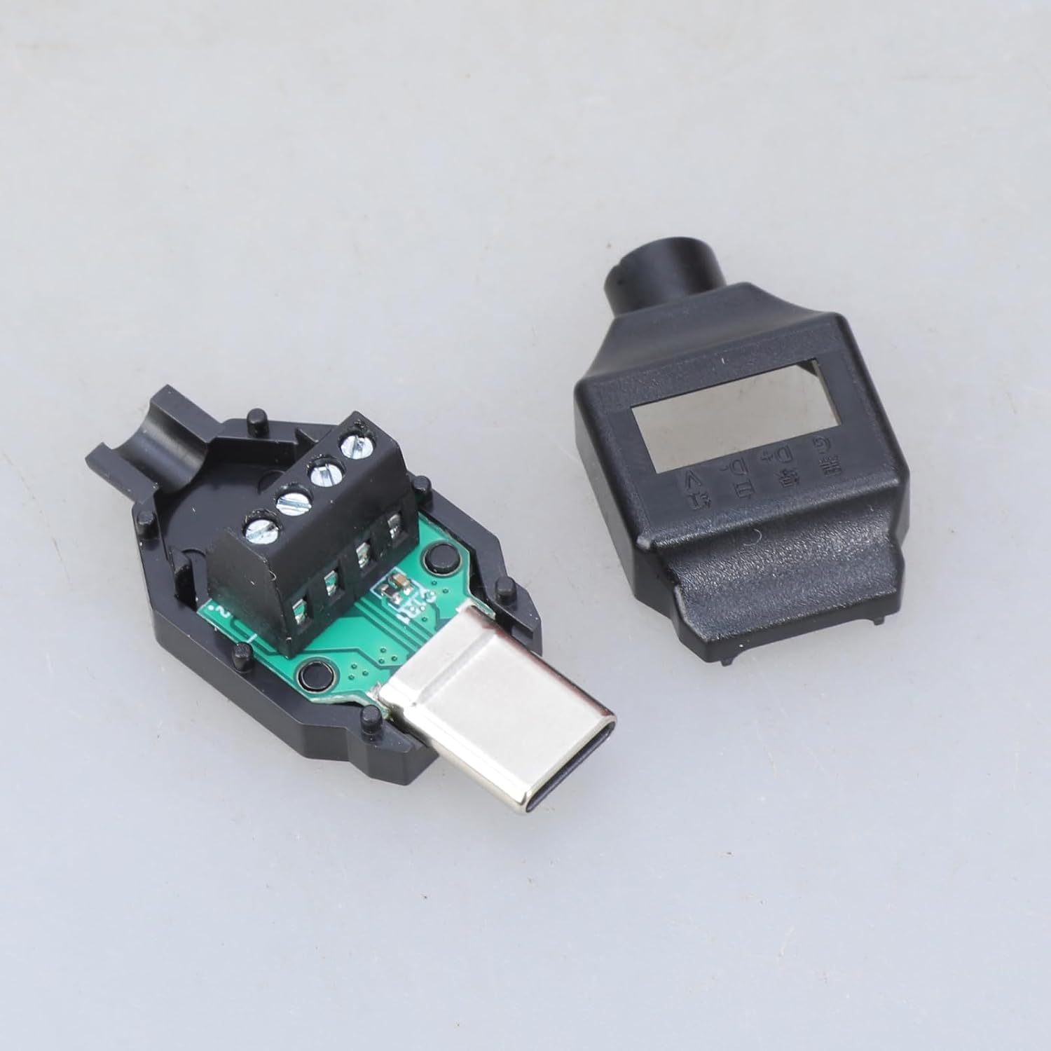 Solderless Type C Male Connector 5 Pin 4 Pin Crimp Terminal Adapter Cable Repair Easy Assembly Black Type USB Plug