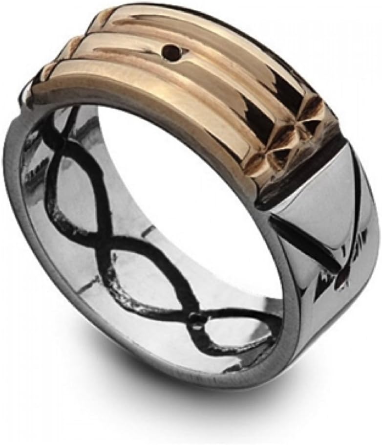 HolysandsKabbalah Atlantis Ring for Protection 18K Gold & 950 Silver