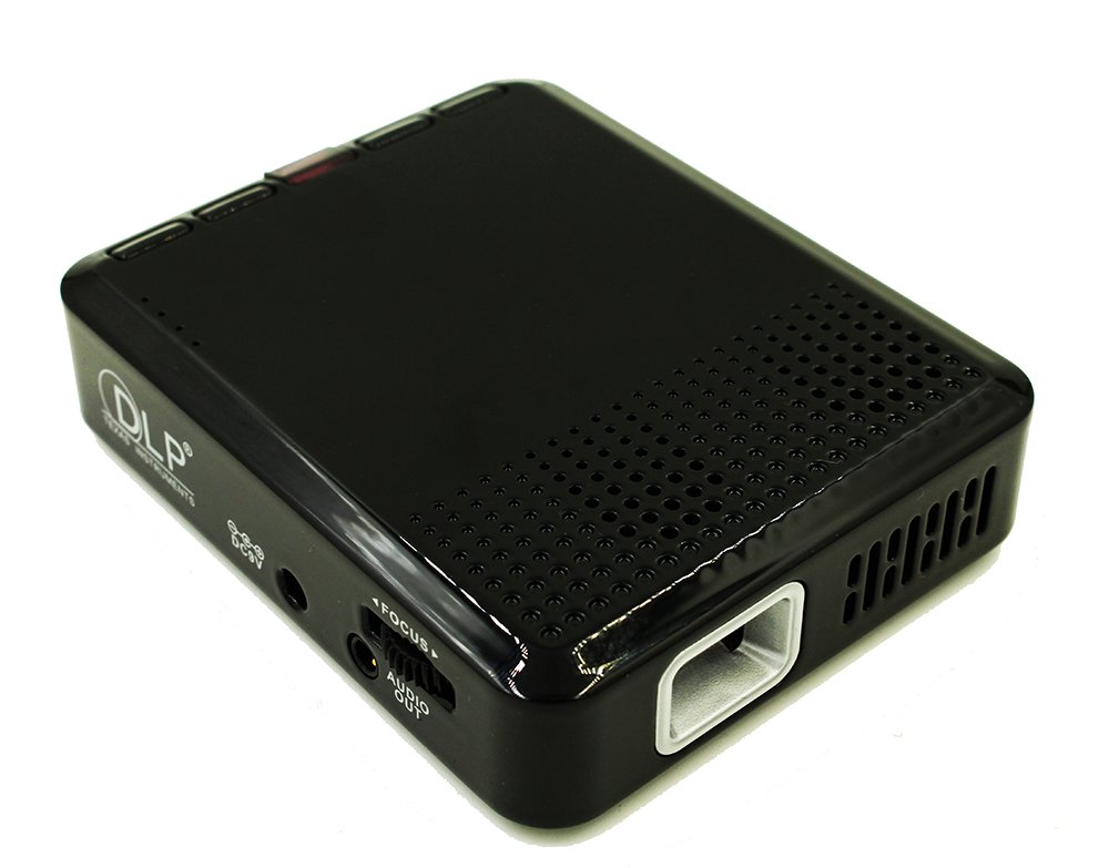 DLP Super Mini LED Projector,Portable Rechargeable 1000:1 Pocket Size Home Cinema Theater Support Hdmi/USB/sd/avin Port, 180 Minutes Battery Life