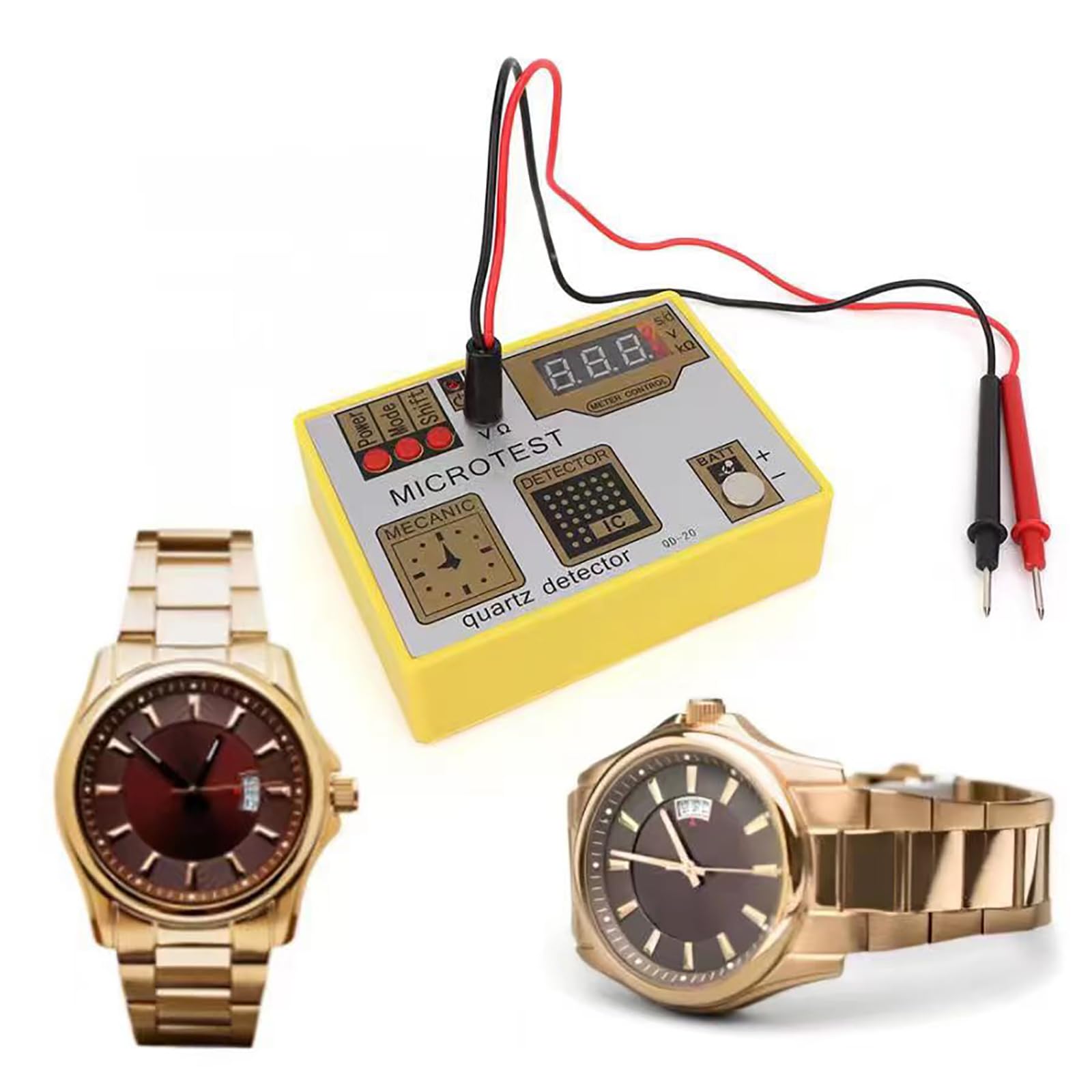 Tester per movimenti di Orologi, Strumento per la Riparazione di Orologi, Tester per la misurazione della Batteria degli Orologi, con indicatore LED, per Negozi di Orologi, Uso Domestico