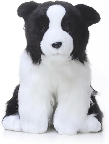 TAMMYFLYFLY Pugsly Pug Peluche Relleno Animal Cachorro Perro, 12 pulgadas (Borde)