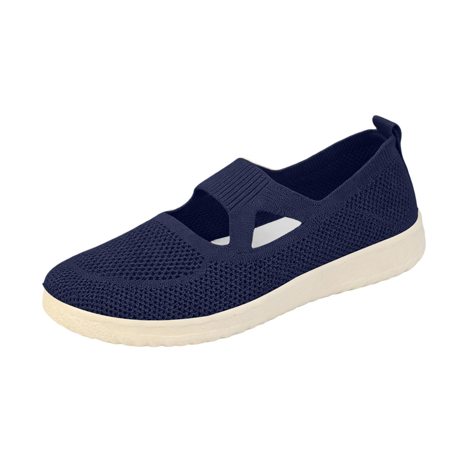 Sneaker Damen Bequem Mary Jane Ballerinas Mesh Atmungsaktive Slipper | Weich Strick Flache Schuhe Bequem Sommerschuhe, Ohne Schnüren Freizeitschuhe Leicht Walkingschuhe Für Arbeit, Reisen