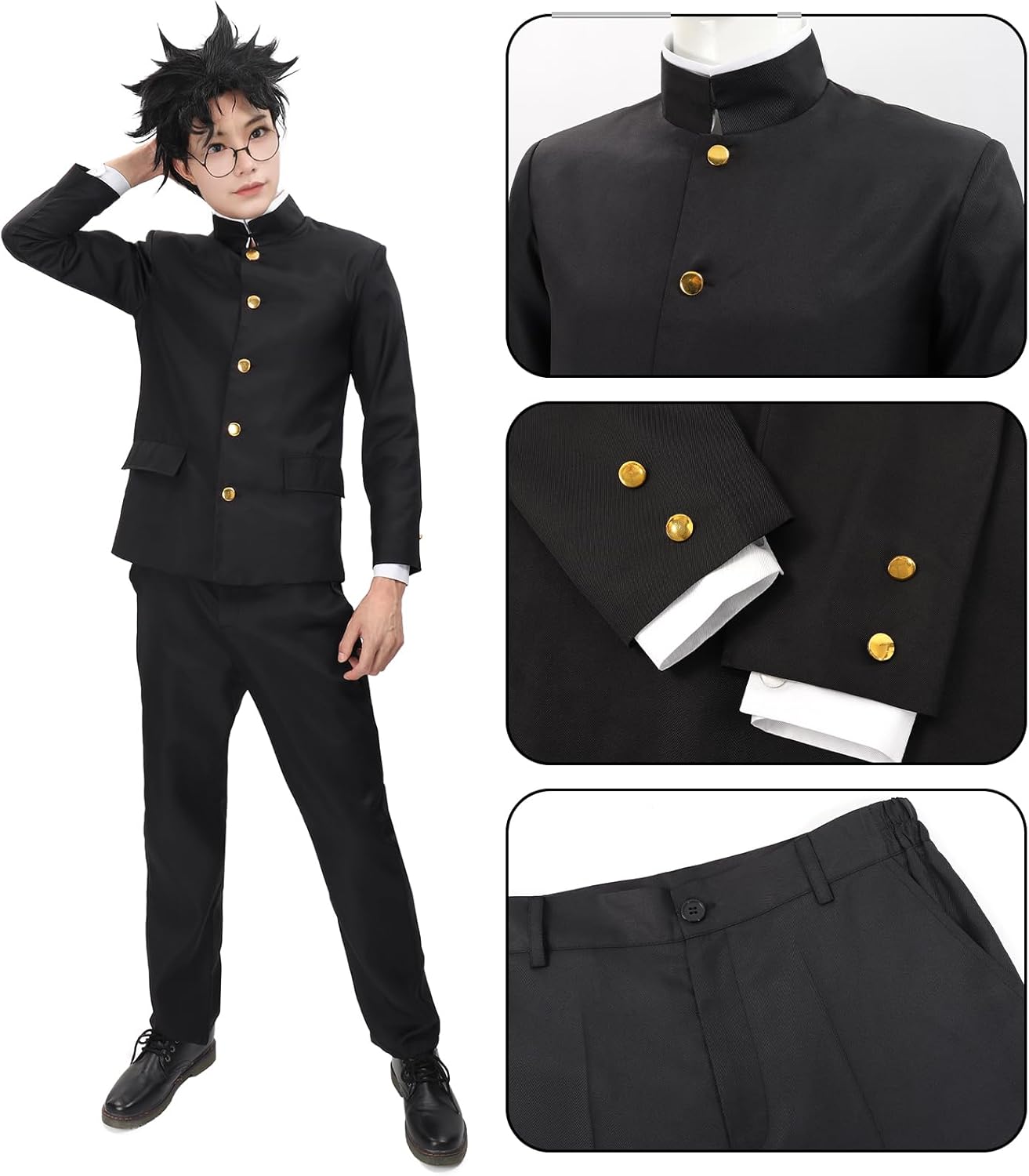 C-ZOFEK Men's Cosplay Costume Outfit Full Set Adult Uniform with glasses Halloween