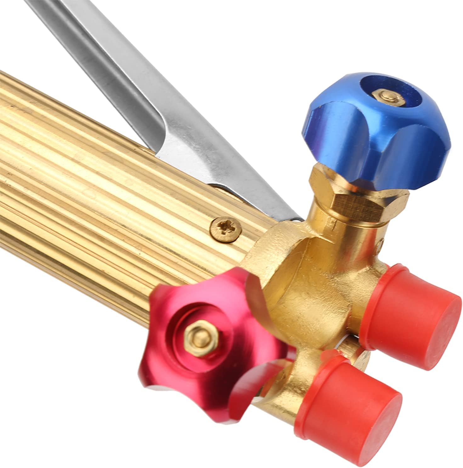 Heavy Duty Cutting Torch, Stainless Steel Oxygen Acetylene Welding Torch Flame Torch Handle & Cutting Attachment with Tip