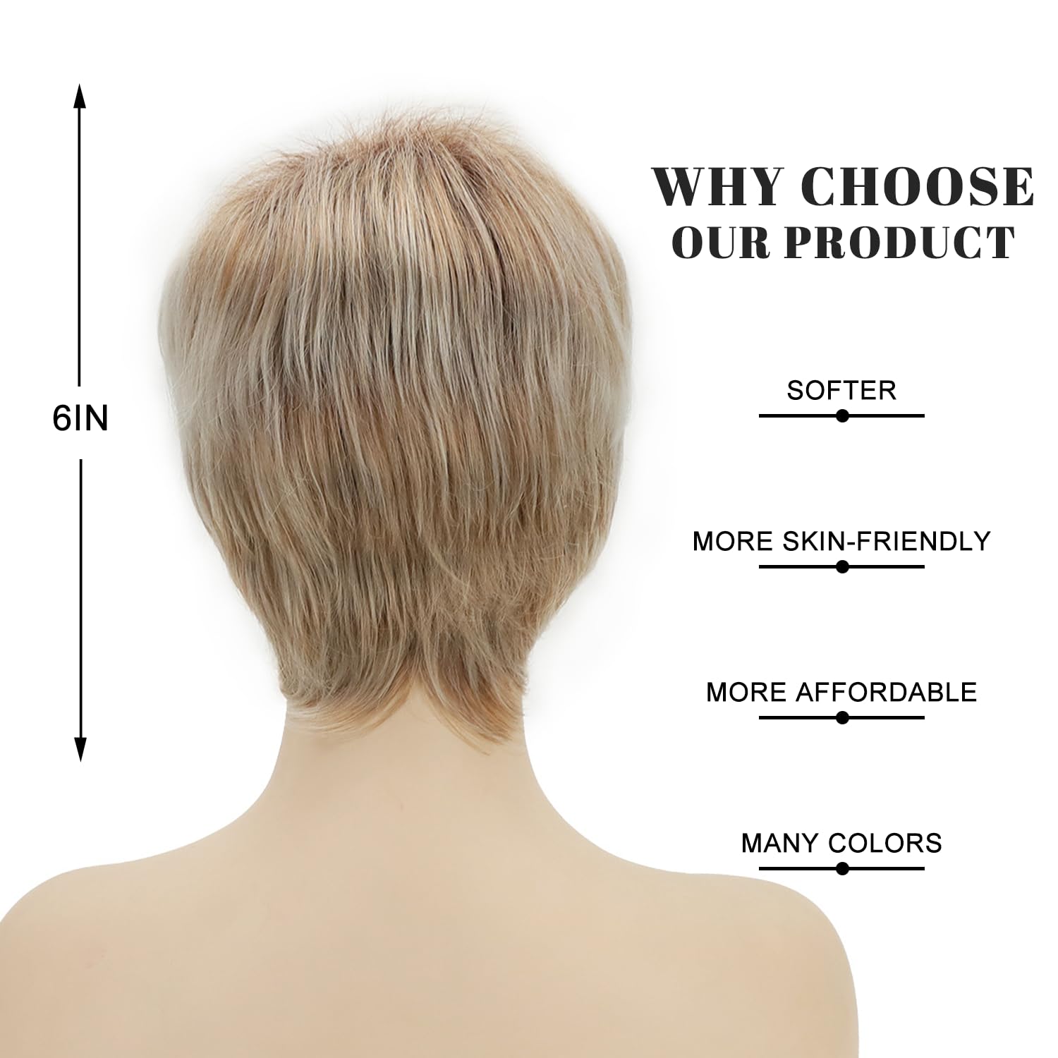 Short Brown Bob Wigs Human Hair with Bangs for White Women Glueless Real Hair Wig Layered Chin Length for Daily and Party Use (Blonde with Dark Roots,4 Inch)