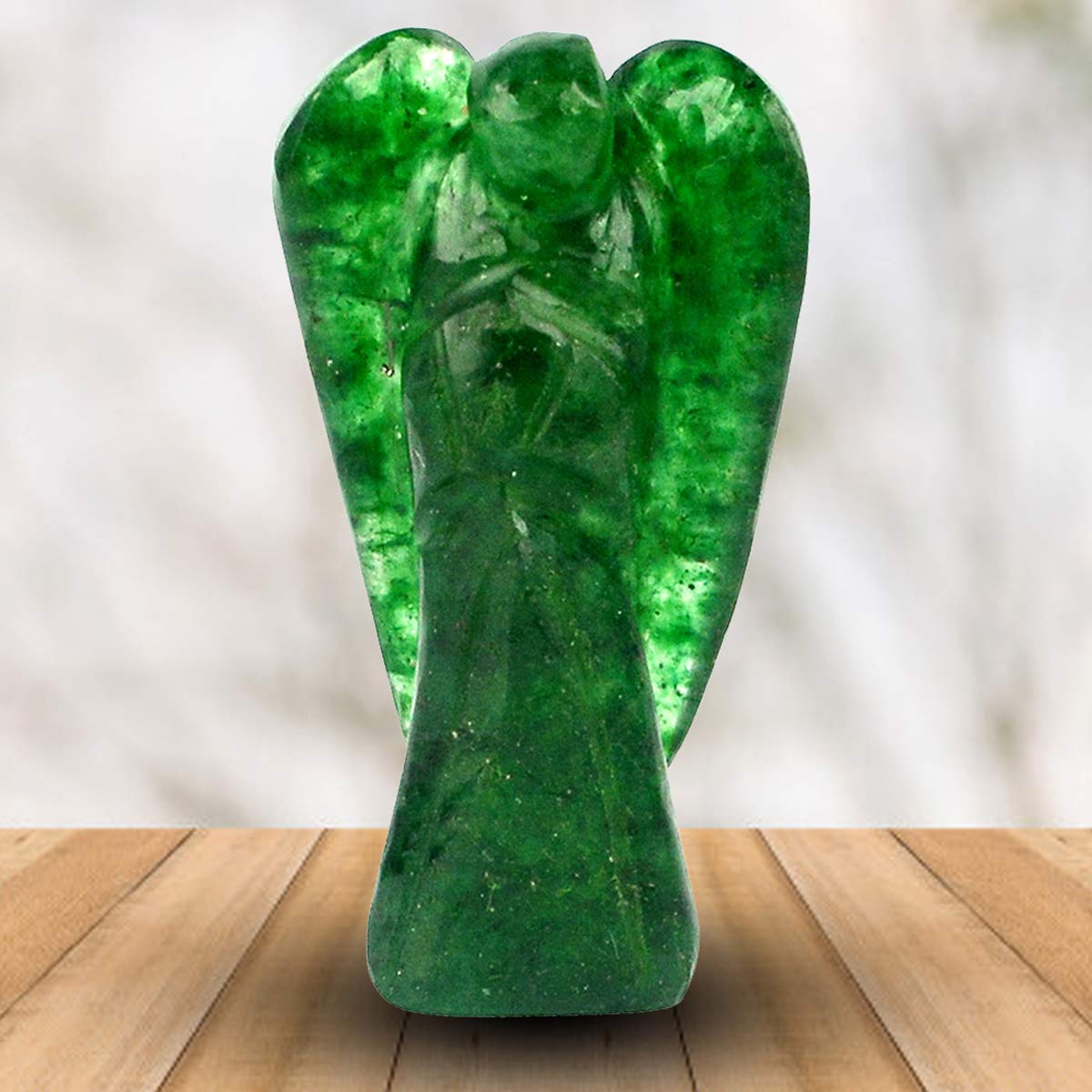 Reiki Crystal Products Green Aventurine Angel, Green Aventurine Angel Statues, Natural Crystal Stone Angel Size 7.6 cm (3 inch)