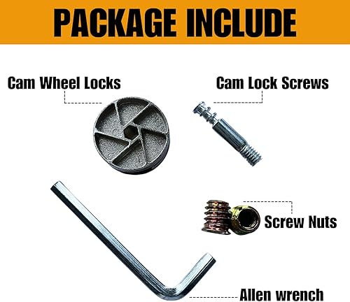 Miniatura 9 de Candados de repuesto para ruedas de leva resistentes compatibles con IKEA 114670 como piezas de marco de cama para MALM, SONGESAND, BRIMNES,