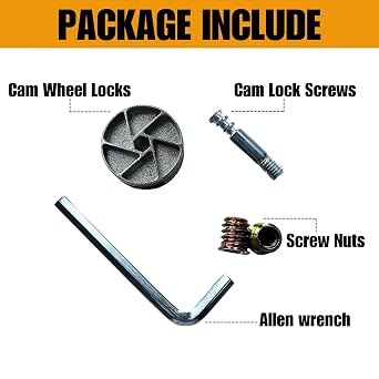 Replacement Heavy Duty Cam Wheel Locks Compatible with IKEA 114670 as Bed Frame Parts for MALM, BRIMNES, BIRKELAND & More (4PCs 35mm Set)
