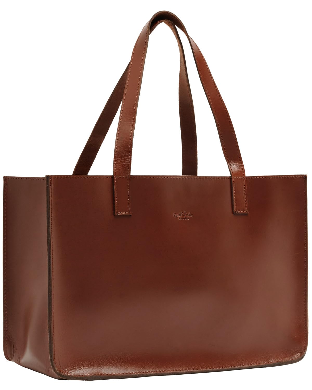 Agatha Leather Shopper | Large Leather Bag for University & Office | Women's Large Shopper with Secret AirTag Compartment & Extra Storage Space, brown, 44 cm x 30 cm x 20 cm
