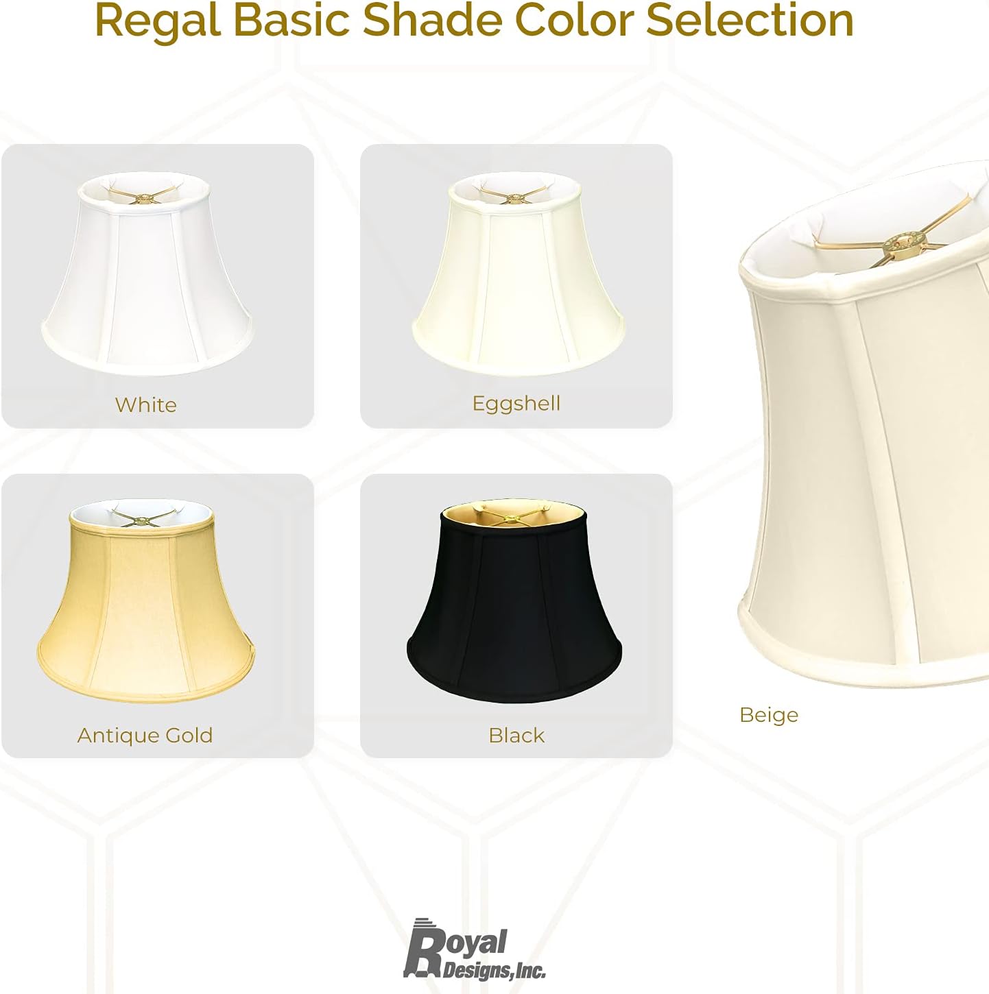 Royal Designs Oval Flare Bottom Outside Corner Basic Lamp Shade, White, (6" x 4")" x (10.75" x 8") x 8", BS-725-10WH
