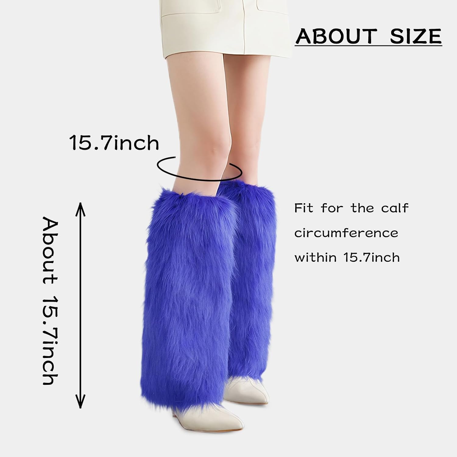Peecabe Winter Women Faux Fur Fluffy Leg Warmers Fuzzy Long Boot Covers Furry For Christmas