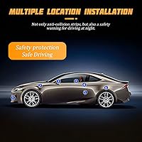 Vista 6 de Adhesivo de Rayas Reflectantes 3D Fuertes para Guardabarros, Capó y Parachoques de Auto, 6 Piezas de Calcomanías de Protección de Advertencia