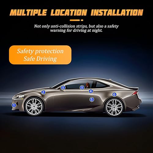 Miniatura 6 de Adhesivo de Rayas Reflectantes 3D Fuertes para Guardabarros, Capó y Parachoques de Auto, 6 Piezas de Calcomanías de Protección de Advertencia de